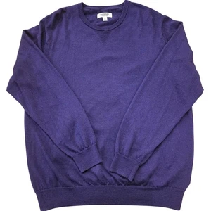 GOODTHREADS Mens XXL Purple Merino Wool Crewneck Sweater Preppy Academia NWOT - Picture 1 of 7
