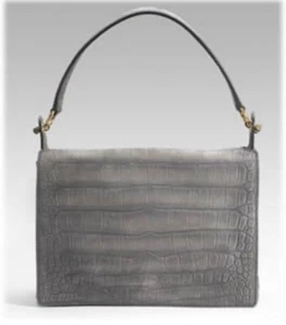 Bolso de Hombro YSL Saint Laurent Pasarela Nubuck Cocodrilo Gamuza Repujado ($1595) - Imagen 1 de 14
