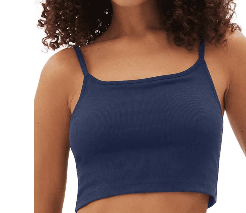 Bralette GAP GapBody para mujer con logotipo cómodo recortado azul mediano Foto 1 de 1