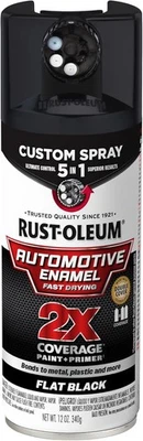 Pintura en aerosol personalizada esmaltada automotriz 5 en 1, 12 OZ, negro brillante nueva... Foto 1 de 4