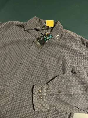 NUEVA Camisa de Golf Vintage 1995 Colección Greg Norman Botón Manga Larga MEDIANA NUEVA CON ETIQUETAS Foto 1 de 4
