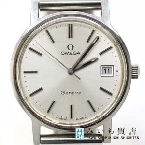 OMEGA Geneve Cal.1030 136.0099 Date Silver Dial Quartz Hand Winding Men's Watch - Picture 1 of 24