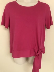 Talbot's Plus Size Woman's Pink Cotton Top With Banded Hem Side-Tie X - Picture 1 of 9