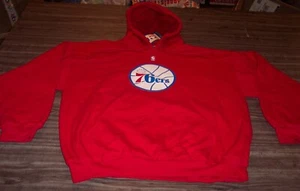 VINTAGE STYLE PHILADELPHIA 76ERS NBA BASKETBALL HOODED SWEATSHIRT MENS XL NEW - Picture 1 of 4