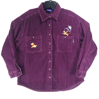 Camisa vintage de pana con botones de madera de acre talla grande Winnie The Pooh para mujer Foto 1 de 4