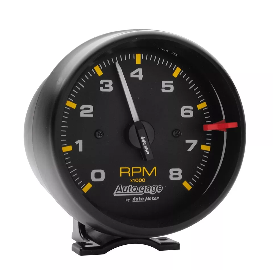 Auto Meter Autogage Pedestal-Mount Tach Tachometer 3-3/4 in. 8000 RPM - Image 1 of 1