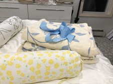 D. Porthault France 4pc Sheet Set 800Tc Flat Sheets Shams 100% Cotton