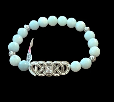 Pulsera Brighton Interlock Lustre Amazonita - Cuentas Redondas - Elástico - Azules Foto 1 de 2