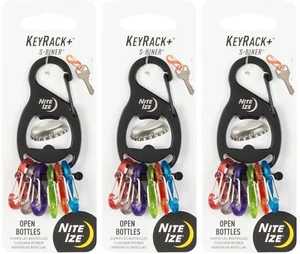 Nite Ize KeyRack+ w/ Plastic Mini S-Biners - Black (3-Pack) - Picture 1 of 3