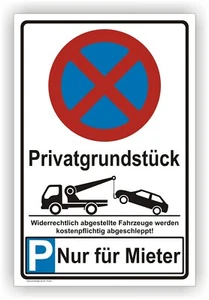 Privatgrundstück,Parken,Nur für Mieter,Schild,Halteverbot,Parkverbot, P0261 - Bild 1 von 3