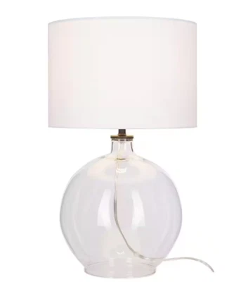 Lámpara de mesa Windmere de vidrio transparente de 21,5 pulgadas Foto 1 de 4