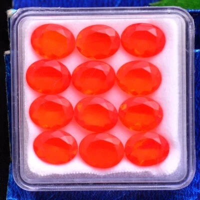 12 Pcs Natural Ethiopian Opal 9mm*7mm Oval Faceted Cut Gemstones Wholesale Lot - Image 1 of 4