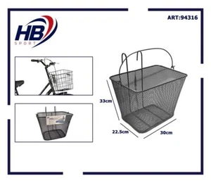 X Cesta Portapaquetes Delantera Manillar Bicicleta Metal Negro 94316 DFH - Imagen 1 de 1