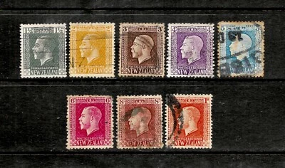 1915 Новая Зеландия, король Георг V углубление, набор из 8 марок, FU - Изображение 1 из 2