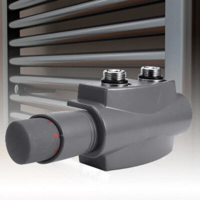 Badheizkörper Anschlussarmatur Multiblock Anthrazit Thermostat Mittelanschluss - Bild 1 von 4
