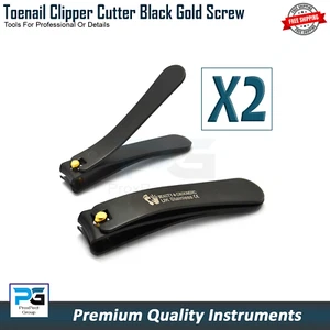 Nail Clippers Cutters Toe Trimmer Nipper Finger Manicure Pedicure Tool Black Set - Picture 1 of 7