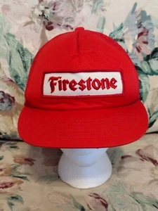 Vtg Firestone Tires   Snap Back Foam  Patch Truckers Hat  Vtg Automotive - Picture 1 of 6