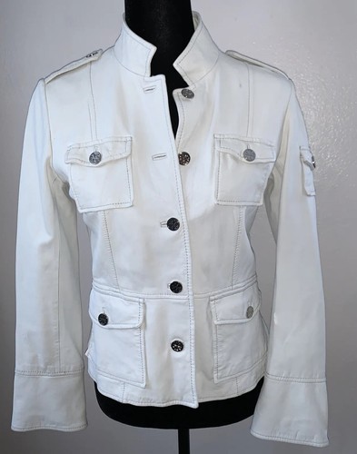 Giacca di pelle bianca Tory Burch 6