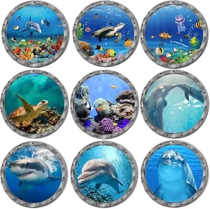 9PCS Ocean Animals World Under Sea Decor Sea Turtles Dolphins Fishes Sharks C... - Picture 1 of 8