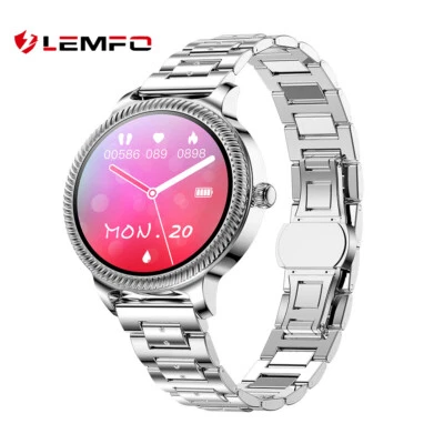 2021 Damen Bluetooth Smartwatch IP68 Wasserdicht Herzfrequenz Blutdruck Monitor - Bild 1 von 4