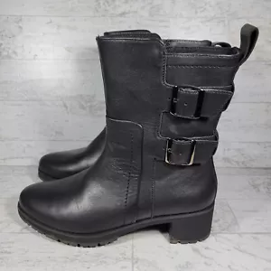 Munro Damen Schnalle Moto schwarz Lederstiefel Biker Größe 7,5 M - Bild 1 von 12