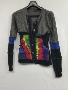 VTG Country Shop Sweater Women Medium Cashmere Button Up Made In Hong Kong  Flaw - Picture 1 of 13