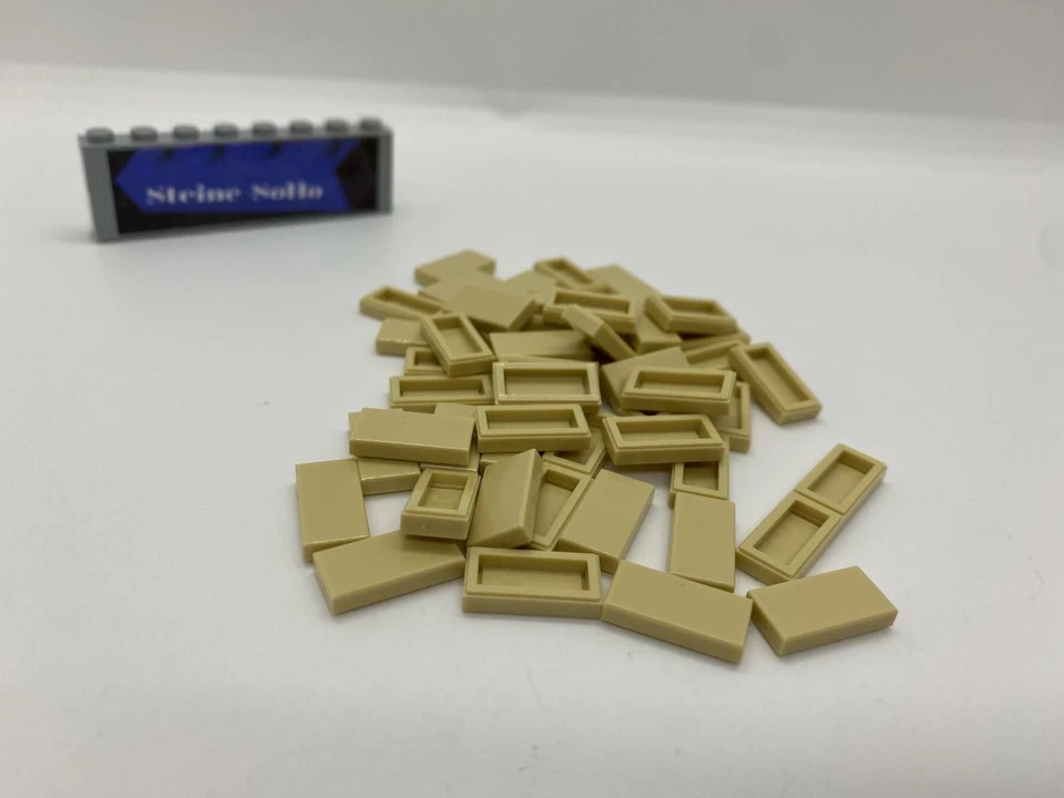 Lego (c) 50x Fliesen 1x2 beige - 3069b -  tan tile - Kacheln - Fliese - Bild 1 von 1