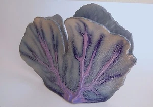 Meeresfächer Vase, handgefertigte Studiokeramik, signiert, blaue und lila Glasur - Bild 1 von 5