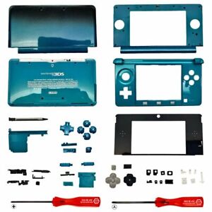 Coque de logement complète pour console Nintendo 3DS outils d'écran de remplacement console bleue