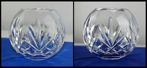 ABP American Brilliant Glass Crystal Rose Bowl Criss Cross Cut & Fan Hemp Leaf - Picture 1 of 6