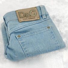 DOLCE GABBANA Womens 3/4 Blue Denim Size 24 Straight Leg Petite Cotton Elastane