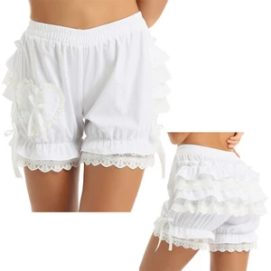 Women's Victorian Gothic Layered Ruffle Loose Shorts Bloomers Shorts Bottoms - Picture 1 of 20