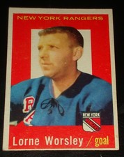 LORNE GUMP WORSLEY 1959, Topps #15 New York Rangers. Hockey Card, HALL OF FAME