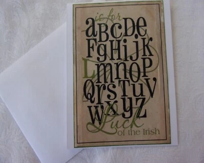 St. Patrick's Day Greeting Card C169 Irish Alphabet Layered Front - Image 1 of 2