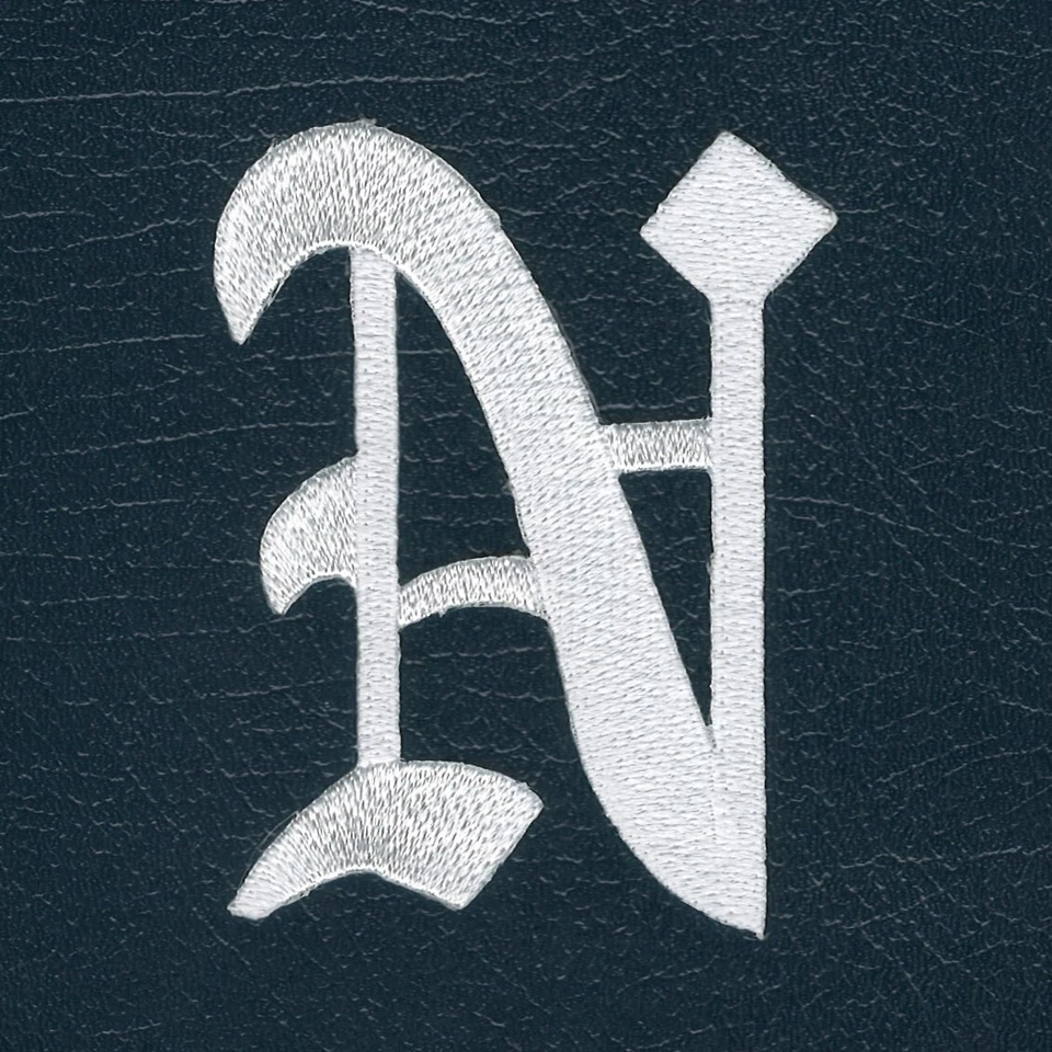 White Old English Letter N Patch 3" Tall Embroidered Cut out Iron on Sew on - Image 1 of 1