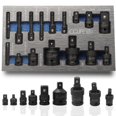 Stecknuss Adapter Nuss Bit Set für Schlagschrauber 1/4 3/8 1/2 3/4 Zoll - Bild 1 von 4