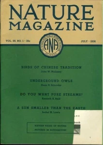 1936 Nature Magazine Vol. 28, No. 1: Birds Of Chinese Tradition/Underground Owls - Picture 1 of 1
