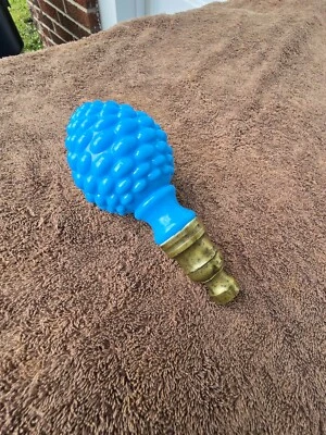 NEWEL POST FINIAL СИНЕЕ СТЕКЛО И ЛАТУНЬ ФРАНЦИЯ - Изображение 1 из 4