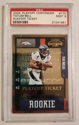 2004 Playoff Contenders TATUM BELL Rookie Playoff Ticket #175 23/55 PSA 9 - Image 1 of 2