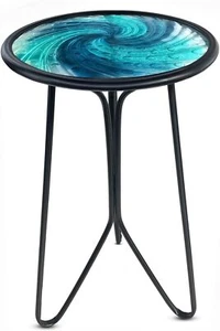 LIFFY Patio Side Table, Small Round End Table, Metal Side Table Outdoor, Small - Picture 1 of 6