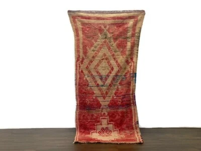 3x8 ft,Unique Entryway Runner Vintage Area Rug Handmade Bedroom Rug,Red Rug - Image 1 of 4