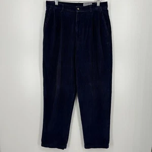 Eddie Bauer Corduroy Pants Men's Size 32x32 Navy Blue 100% Cotton Vtg 90s - Picture 1 of 9