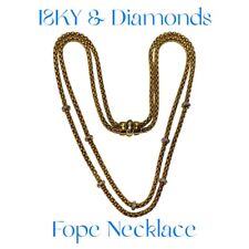 Fope 18K Yellow Gold Double Strand Basket Weave Style Diamond Necklace