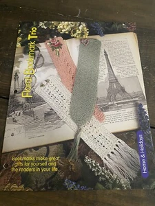 Floral Bookmark Trio Beginner Knitting Pattern House of White Birches - Picture 1 of 5