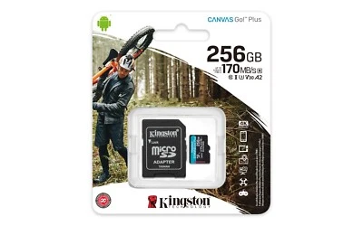 Kingston 256GB Micro SD Card V30 U3 upto Memory Card for Dash Cam, CCTV Camera - Image 1 of 4