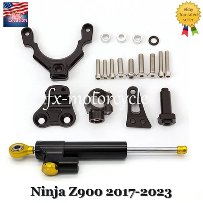 Kit de montaje de soporte estabilizador amortiguador de dirección FXCNC para Kawasaki Z900 2017-2024 Foto 1 de 4