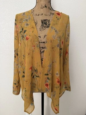 Cárdigan Kensie amarillo floral Foto 1 de 4