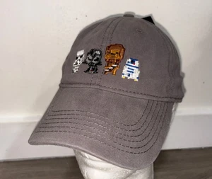 STAR WARS Hat Mini Figures Cap Lucasfilm Ltd Gray Embroidered Vader R2-D2 Chewy - Picture 1 of 8