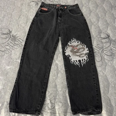 JNCO Jeans Skater Pants Faded Black Snake Straight Leg Boys Sz W28 L26 90’s y2k - Image 1 of 4