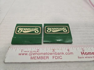 2 Bennigan's Restaurant Embossed Full Unstruck Vintage Matchbook FREE SHIPPING - Picture 1 of 4